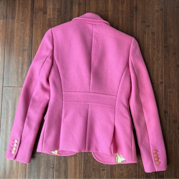 J Crew Lexington Thick Wool 2 Button Blazer Jacket Pink Size 0 Enameled Buttons - Picture 11 of 11